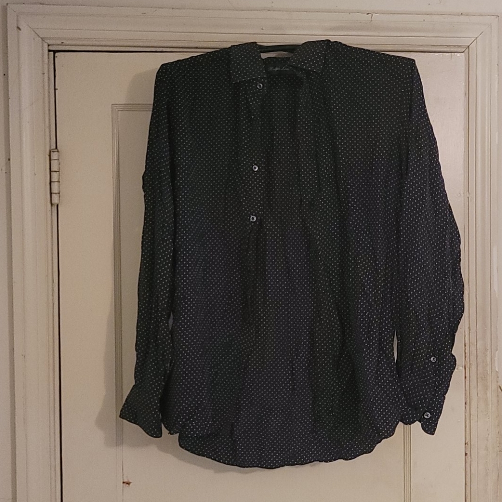 Ralph Lauren Men's Silk Polka-dot Shirt